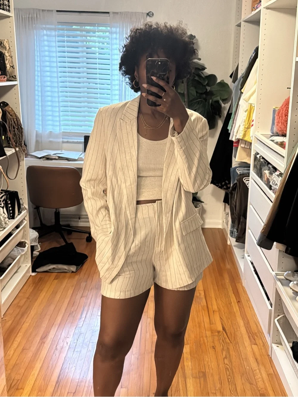 ASOS Design Striped Linen-Like Blazer/Shorts Set - Picture 1 of 5